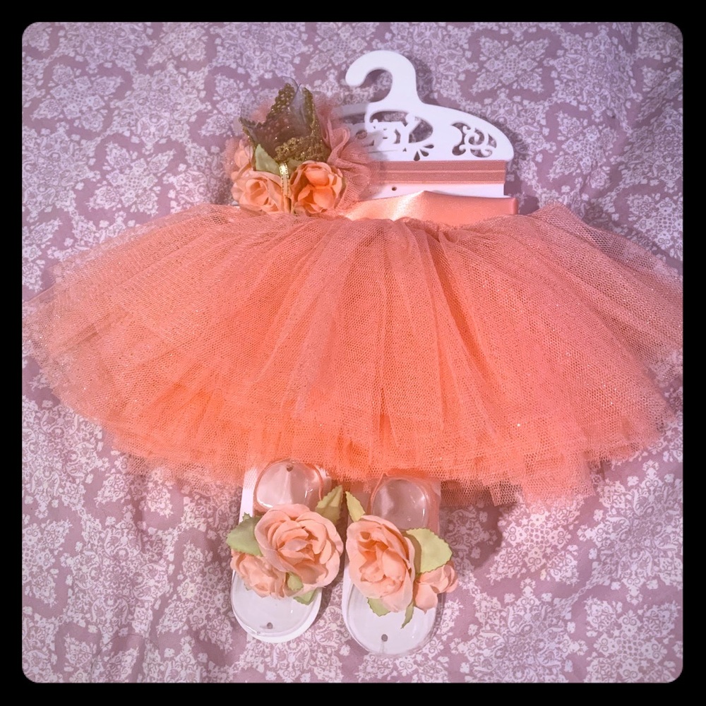 Sparkly Peach newborn outfit